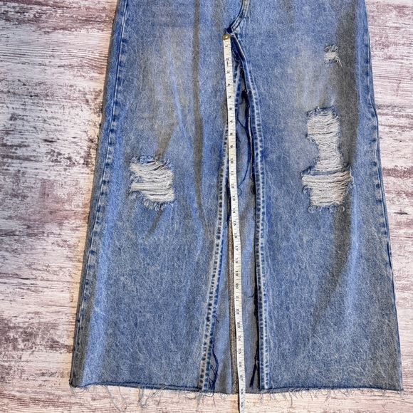 PTCL Nordstrom Distressed Denim Maxi Skirt Women’s Size Medium‎ NWOT - Picture 9 of 10